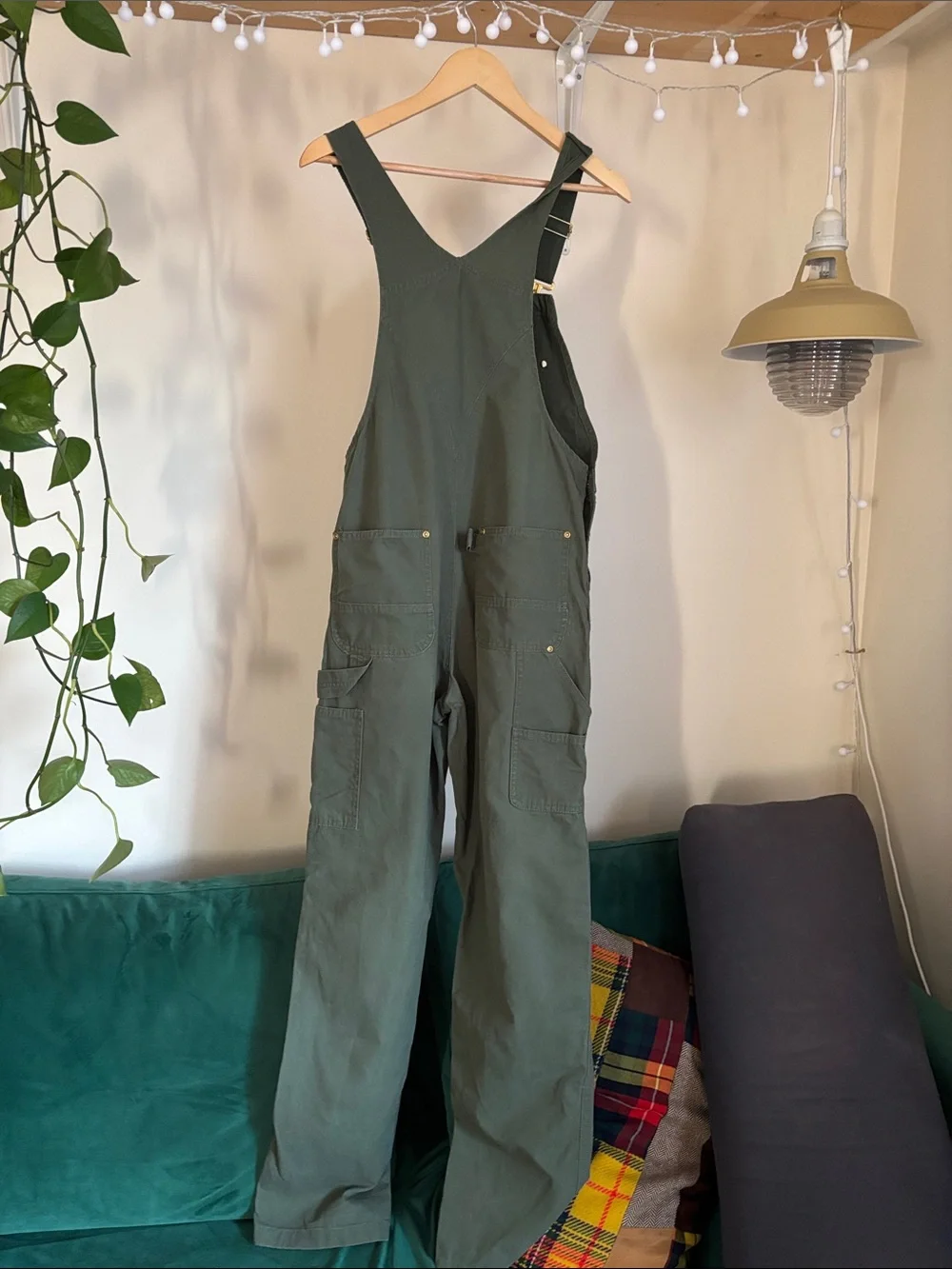 ‘Madepants’ Women's Green Workwear Overalls with Adjustable Straps - Picture 5 of 7
